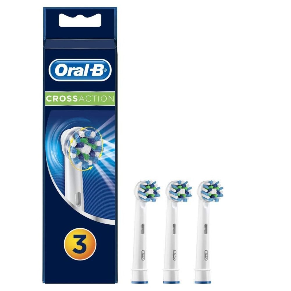 Oral-B Cross Action Electric Toothbrush Replacement Brush Heads Refill, 3 Count, White Oral-B Cross Action Electric Toothbrush Replacement Brush Heads Refill, 3 Count, White