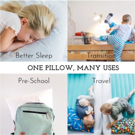Little Sleepy Head Toddler Pillow with Pillowcase 13x18 - Kids Pillow for Sleeping - Toddler Pillow - Better Neck Support Ergonomic Pillow and Toddler Pillowcase - Best Pillows for Kids (White) Little Sleepy Head Toddler Pillow with Pillowcase 13x18 - Kids Pillow for Sleeping - Toddler Pillow - Better Neck Support Ergonomic Pillow and Toddler Pillowcase - Best Pillows for Kids (White)