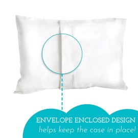 Little Sleepy Head Toddler Pillow with Pillowcase 13x18 - Kids Pillow for Sleeping - Toddler Pillow - Better Neck Support Ergonomic Pillow and Toddler Pillowcase - Best Pillows for Kids (White) Little Sleepy Head Toddler Pillow with Pillowcase 13x18 - Kids Pillow for Sleeping - Toddler Pillow - Better Neck Support Ergonomic Pillow and Toddler Pillowcase - Best Pillows for Kids (White)