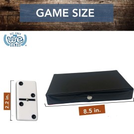 WE Games Two-Toned Black & White Double 6 Dominoes with Spinners - Ideal Size, Vintage Style Case, Family and Adult Board Games