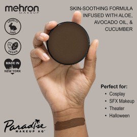 Mehron Makeup Paradise Makeup AQ Pro Size | Stage & Screen Performance, Face & Body Painting, Beauty, Cosplay, and Halloween | Water Activated Face Paint, Body Paint 1.4 oz (40 g) - Dark Brown