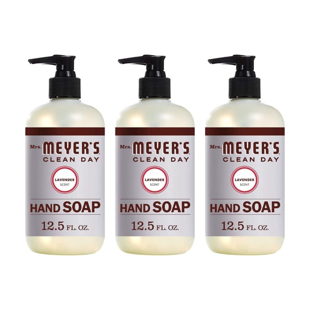 Mrs. MEYER\'S Hand Soap Lavender 12.5 Ounce Pump (370ml) (3 Pack)