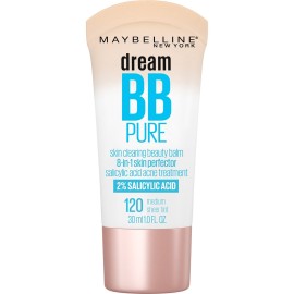 Maybelline Dream Pure Skin Clearing BB Cream, 8-in-1 Skin Perfecting Beauty Balm With 2% Salicylic Acid, Sheer Tint Coverage, Oil-Free, Medium, 1 Count Maybelline Dream Pure Skin Clearing BB Cream, 8-in-1 Skin Perfecting Beauty Balm With 2% Salicylic Acid, Sheer Tint Coverage, Oil-Free, Medium, 1 Count