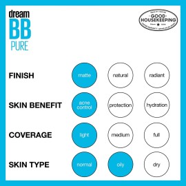 Maybelline Dream Pure Skin Clearing BB Cream, 8-in-1 Skin Perfecting Beauty Balm With 2% Salicylic Acid, Sheer Tint Coverage, Oil-Free, Medium, 1 Count Maybelline Dream Pure Skin Clearing BB Cream, 8-in-1 Skin Perfecting Beauty Balm With 2% Salicylic Acid, Sheer Tint Coverage, Oil-Free, Medium, 1 Count