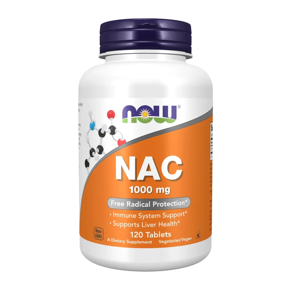 NOW Foods Supplements, NAC (N-Acetyl-Cysteine) 1,000 mg, Free Radical Protection*, 120 Tablets