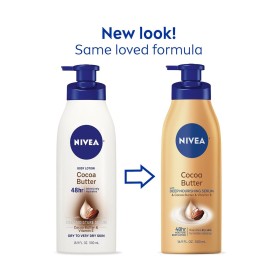NIVEA Cocoa Butter Body Lotion with Deep Nourishing Serum, Cocoa Butter and Vitamin E, 48-Hour Moisturizing Body Lotion for Dry Skin, Nourishes Dry Skin for Visible Radiance, 16.9 Fl Oz Pump Bottle NIVEA Cocoa Butter Body Lotion with Deep Nourishing Serum, Cocoa Butter and Vitamin E, 48-Hour Moisturizing Body Lotion for Dry Skin, Nourishes Dry Skin for Visible Radiance, 16.9 Fl Oz Pump Bottle