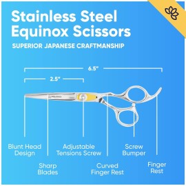 Equinox Professional Razor Edge Series Barber Hair Cutting Scissors - Japanese Stainless Steel Salon Scissors - 6.5 Overall Length - Fine Adjustment Tension Screw - Premium Shears for Hair Cutting Equinox Professional Razor Edge Series Barber Hair Cutting Scissors - Japanese Stainless Steel Salon Scissors - 6.5 Overall Length - Fine Adjustment Tension Screw - Premium Shears for Hair Cutting
