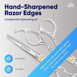 Equinox Professional Razor Edge Series Barber Hair Cutting Scissors - Japanese Stainless Steel Salon Scissors - 6.5 Overall Length - Fine Adjustment Tension Screw - Premium Shears for Hair Cutting Equinox Professional Razor Edge Series Barber Hair Cutting Scissors - Japanese Stainless Steel Salon Scissors - 6.5 Overall Length - Fine Adjustment Tension Screw - Premium Shears for Hair Cutting