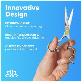 Equinox Professional Razor Edge Series Barber Hair Cutting Scissors - Japanese Stainless Steel Salon Scissors - 6.5 Overall Length - Fine Adjustment Tension Screw - Premium Shears for Hair Cutting Equinox Professional Razor Edge Series Barber Hair Cutting Scissors - Japanese Stainless Steel Salon Scissors - 6.5 Overall Length - Fine Adjustment Tension Screw - Premium Shears for Hair Cutting