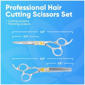 Equinox Professional Razor Edge Series Hair Cutting Scissors Set - Barber Hair Cutting & Thinning Shears/Texturizing Scissors Set - 6.5 Inches Hair Cutting Scissors Kit for Men/Women/Kids/Salon & Home Equinox Professional Razor Edge Series Hair Cutting Scissors Set - Barber Hair Cutting & Thinning Shears/Texturizing Scissors Set - 6.5 Inches Hair Cutting Scissors Kit for Men/Women/Kids/Salon & Home