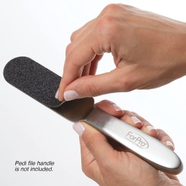 ForPro Professional Collection Stainless Steel Pedi File Refill, 80 Grit, Black, EZ-Strip Peel Pedicure Refill Pads, 1.25 W x 4 L, 50-Count