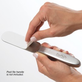 ForPro Professional Collection Stainless Steel Pedi File Refill, 180 Grit, White, EZ-Strip Peel Pedicure Refill Pads, 1.25 W x 4 L, 50-Count