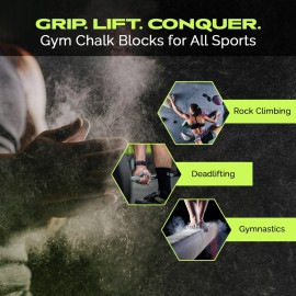 Rage Fitness Premium Gym Chalk, Pure Magnesium Carbonate Chalk for Excellent Grip, Weightlifting, Gymnastics, Rock Climbing - Block Chalk 1 LB Rage Fitness Premium Gym Chalk, Pure Magnesium Carbonate Chalk for Excellent Grip, Weightlifting, Gymnastics, Rock Climbing - Block Chalk 1 LB