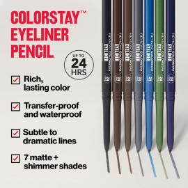 Revlon ColorStay Pencil Eyeliner with Built-in Sharpener, Waterproof, Smudgeproof, Longwearing Eye Makeup with Ultra-Fine Tip, Sapphire, 0.028 oz Revlon ColorStay Pencil Eyeliner with Built-in Sharpener, Waterproof, Smudgeproof, Longwearing Eye Makeup with Ultra-Fine Tip, Sapphire, 0.028 oz