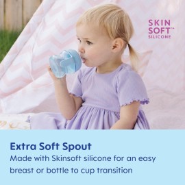 MAM Starter Cup (1 Count), MAM Sippy Cup, Drinking Cup with Extra-Soft Spill-Free Spout and Non-Slip Handles, for Boys 4+ Months, Five Ounces, Blue