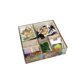 The Broken Token Game Organizer Compatible with King of Tokyo - Wooden Game Organizing Box with Multiple Trays