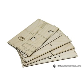 The Broken Token Game Organizer Compatible with King of Tokyo - Wooden Game Organizing Box with Multiple Trays