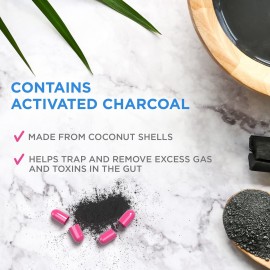 Charcocaps Fast Acting Gas Relief for Bloating & Flatulence, Drug Free Detoxifying Activated Charcoal Formula, 100 Capsules, 30 Day Supply, Pink Charcocaps Fast Acting Gas Relief for Bloating & Flatulence, Drug Free Detoxifying Activated Charcoal Formula, 100 Capsules, 30 Day Supply, Pink