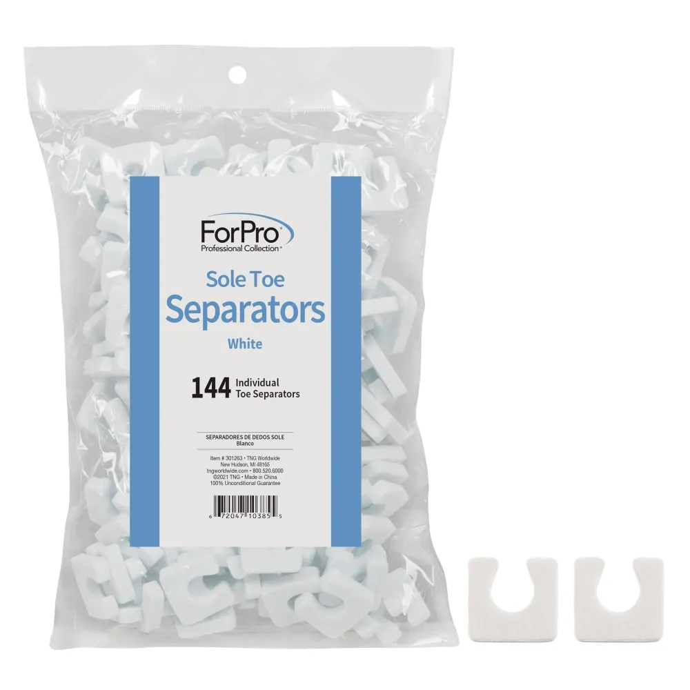 ForPro Sole Toe Separators, White, Individual Toe Separators for Pedicures, 144-Count ForPro Sole Toe Separators, White, Individual Toe Separators for Pedicures, 144-Count