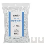 ForPro Sole Toe Separators, White, Individual Toe Separators for Pedicures, 144-Count