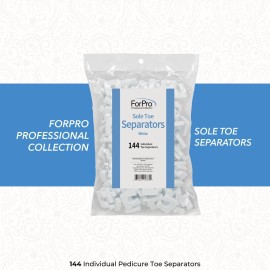 ForPro Sole Toe Separators, White, Individual Toe Separators for Pedicures, 144-Count ForPro Sole Toe Separators, White, Individual Toe Separators for Pedicures, 144-Count