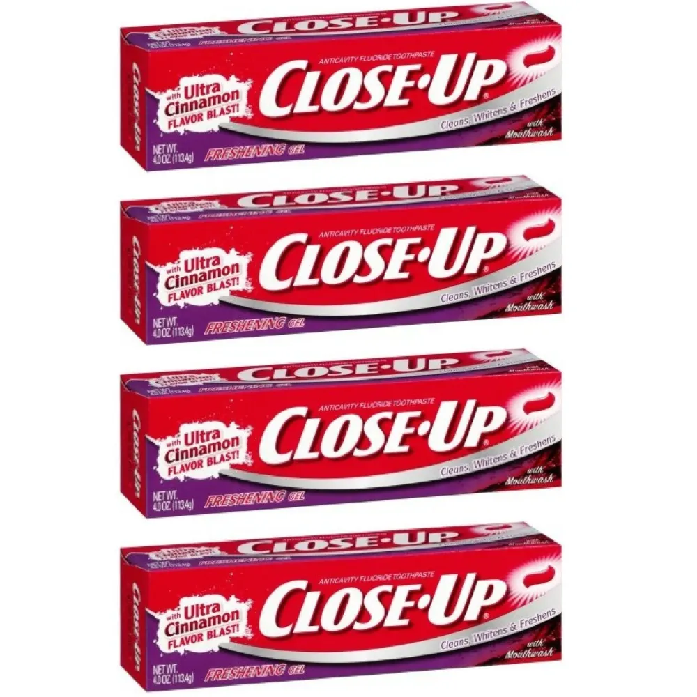 Close-Up Fluoride Toothpaste, Freshening Red Gel 4 oz (Pack of 4) Close-Up Fluoride Toothpaste, Freshening Red Gel 4 oz (Pack of 4)