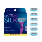 Schick Hydro Silk Moisture Razor Blade Refills, 6 Count | 5-Blade Moisturizing Razors for Women | Womens Moisturizing Razor Refills