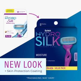 Schick Hydro Silk Moisture Razor Blade Refills, 6 Count | 5-Blade Moisturizing Razors for Women | Womens Moisturizing Razor Refills Schick Hydro Silk Moisture Razor Blade Refills, 6 Count | 5-Blade Moisturizing Razors for Women | Womens Moisturizing Razor Refills