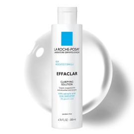La Roche-Posay Effaclar Clarifying Solution Acne Toner with Salicylic Acid and Glycolic Acid, Pore Refining Oily Skin Toner, Gentle Exfoliant to Unclog Pores and Remove Dead Skin Cells La Roche-Posay Effaclar Clarifying Solution Acne Toner with Salicylic Acid and Glycolic Acid, Pore Refining Oily Skin Toner, Gentle Exfoliant to Unclog Pores and Remove Dead Skin Cells