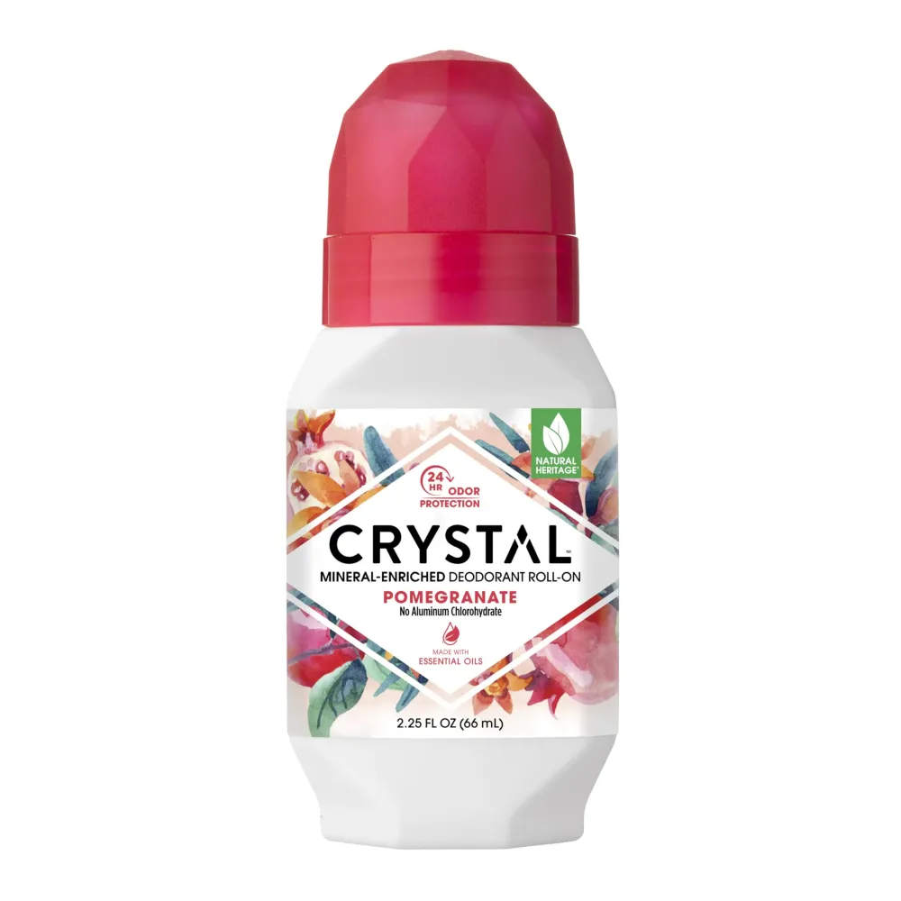 Crystal Mineral Deodorant Roll-On Body Deodorant With 24-Hour Odor Protection, Pomegranate, Non-Sticky Roll-On, No Aluminum Chlorohydrate, 2.25 FL OZ - 1 pack Crystal Mineral Deodorant Roll-On Body Deodorant With 24-Hour Odor Protection, Pomegranate, Non-Sticky Roll-On, No Aluminum Chlorohydrate, 2.25 FL OZ - 1 pack