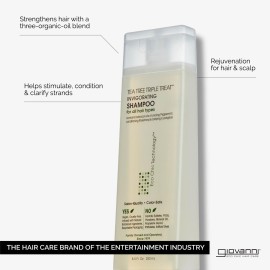 GIOVANNI Tea Tree Triple Treat Invigorating Shampoo - Cooling Peppermint, Eucalyptus & Rosemary, Helps Strengthen & Rejuvenate Hair & Scalp, Salon Quality, Paraben Free, Tea Tree Shampoo - 8.5 oz GIOVANNI Tea Tree Triple Treat Invigorating Shampoo - Cooling Peppermint, Eucalyptus & Rosemary, Helps Strengthen & Rejuvenate Hair & Scalp, Salon Quality, Paraben Free, Tea Tree Shampoo - 8.5 oz