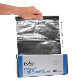 ForPro Professional Collection Embossed Foil Sheets 900S, Aluminum Foil, PopUp Dispenser for Hair Color Application and Highlighting, Food Safe, 9 W x 10.75 L, 500 Count ForPro Professional Collection Embossed Foil Sheets 900S, Aluminum Foil, PopUp Dispenser for Hair Color Application and Highlighting, Food Safe, 9 W x 10.75 L, 500 Count
