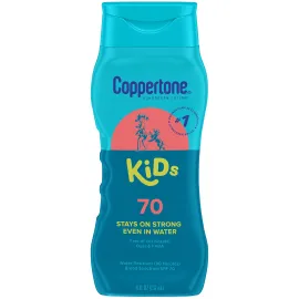 Coppertone Kids Sunscreen Lotion SPF 70, Water Resistant Sunscreen for Kids, 8 Fl Oz Bottle
