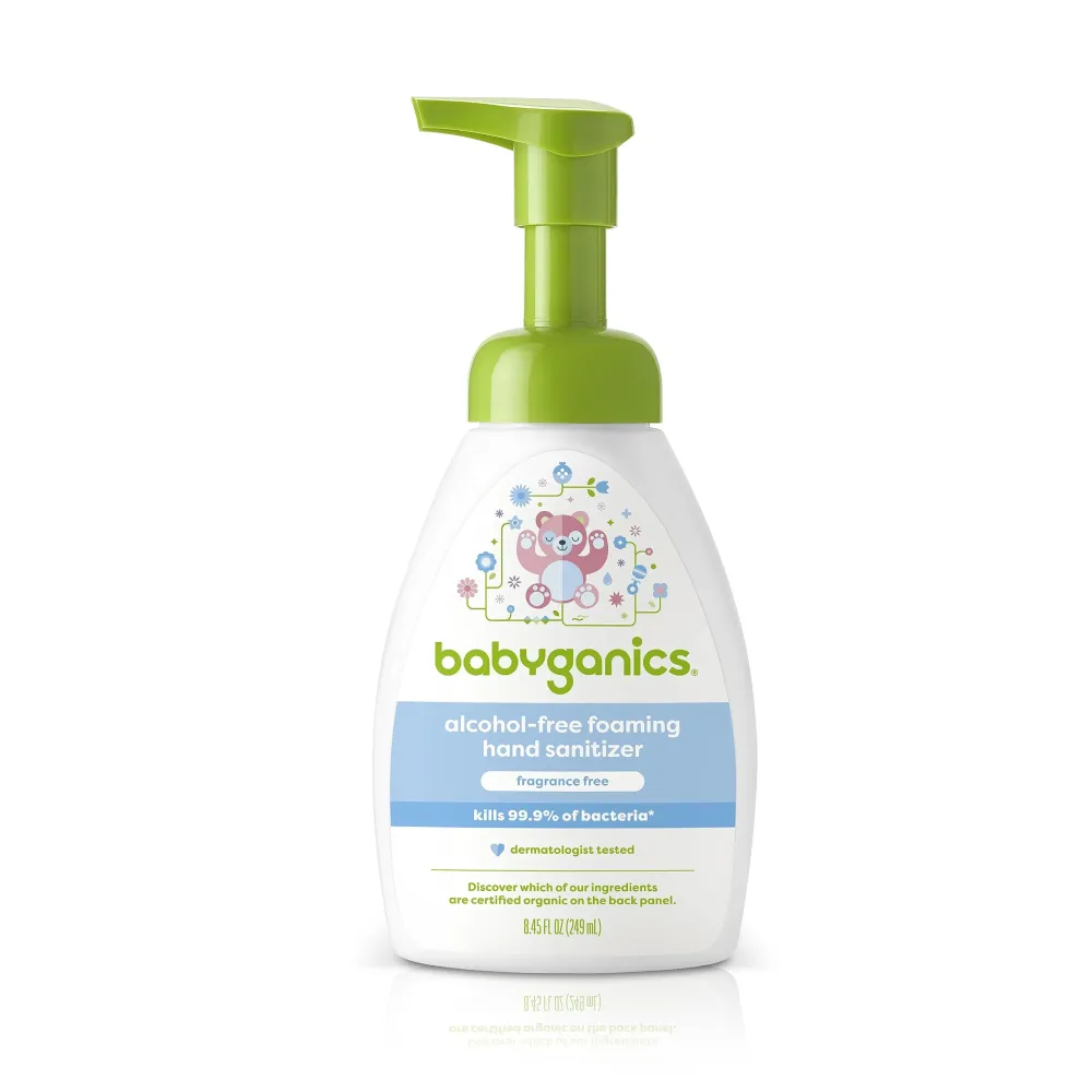 Babyganics Alcohol-Free Foaming Hand Sanitizer, Pump Bottle, Fragrance Free, 8.45 oz, Packaging May Vary Babyganics Alcohol-Free Foaming Hand Sanitizer, Pump Bottle, Fragrance Free, 8.45 oz, Packaging May Vary