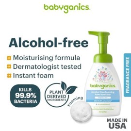 Babyganics Alcohol-Free Foaming Hand Sanitizer, Pump Bottle, Fragrance Free, 8.45 oz, Packaging May Vary Babyganics Alcohol-Free Foaming Hand Sanitizer, Pump Bottle, Fragrance Free, 8.45 oz, Packaging May Vary