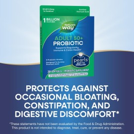 Nature\'s Way Adults 50+ Probiotic Pearls, Supports Regularity, Immune and Colon Health*, 1 Billion Cultures, No Refrigeration Required, 30 Softgels Nature\'s Way Adults 50+ Probiotic Pearls, Supports Regularity, Immune and Colon Health*, 1 Billion Cultures, No Refrigeration Required, 30 Softgels
