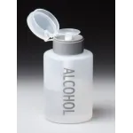 9oz Gray with Word Imprint Push Down Pump Dispenser Empty Refillerable Bottle with Flip Top Cap - for Nail Polish, Travel, Cosmetics Packaging