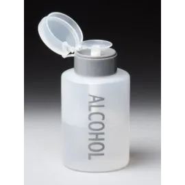 9oz Gray with Word Imprint Push Down Pump Dispenser Empty Refillerable Bottle with Flip Top Cap - for Nail Polish, Travel, Cosmetics Packaging