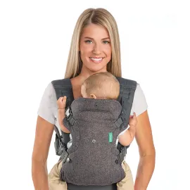 Infantino Flip Advanced 4-in-1 Baby Carrier - Ergonomic, Convertible, Face-in and Face-Out Front and Back Baby Carrier for Newborn to Toddler 8-32 lbs, Gray