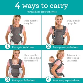 Infantino Flip Advanced 4-in-1 Baby Carrier - Ergonomic, Convertible, Face-in and Face-Out Front and Back Baby Carrier for Newborn to Toddler 8-32 lbs, Gray Infantino Flip Advanced 4-in-1 Baby Carrier - Ergonomic, Convertible, Face-in and Face-Out Front and Back Baby Carrier for Newborn to Toddler 8-32 lbs, Gray