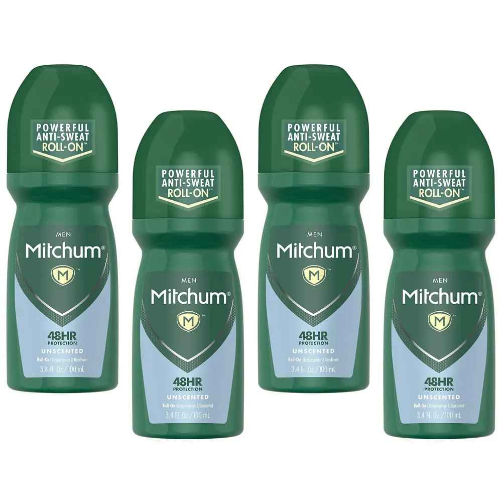 Mitchum Invisible Anti-Perspirant & Deodorant Roll-On, Unscented 3.4 oz (Pack of 4) Mitchum Invisible Anti-Perspirant & Deodorant Roll-On, Unscented 3.4 oz (Pack of 4)