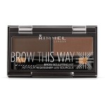 Rimmel Brow This Way Sculpting Kit, Dark Brown, Powder 0.04 oz., Wax 0.03 oz., Brow Sculpting & Styling Kit with Eyebrow Wax & Setting Powder