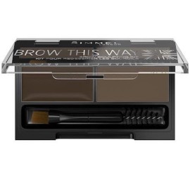 Rimmel Brow This Way Sculpting Kit, Dark Brown, Powder 0.04 oz., Wax 0.03 oz., Brow Sculpting & Styling Kit with Eyebrow Wax & Setting Powder Rimmel Brow This Way Sculpting Kit, Dark Brown, Powder 0.04 oz., Wax 0.03 oz., Brow Sculpting & Styling Kit with Eyebrow Wax & Setting Powder