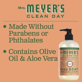 MRS. MEYER\'S CLEAN DAY Hand Soap, Made with Essential Oils, Biodegradable Formula, Geranium, 12.5 fl. oz - Pack of 3 MRS. MEYER\'S CLEAN DAY Hand Soap, Made with Essential Oils, Biodegradable Formula, Geranium, 12.5 fl. oz - Pack of 3