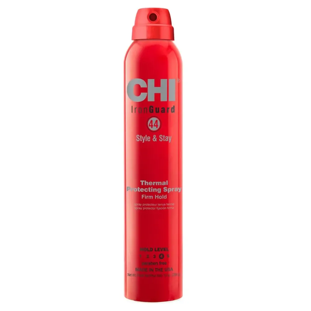 CHI 44 Iron Guard Style & Stay Firm Hold Protecting Spray, Heat Protectant & Hairspray for a Long-Lasting Hold, Sulfate & Paraben-Free, 10 Oz