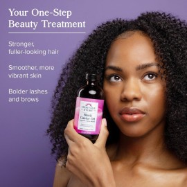 HERITAGE STORE Black Castor Oil Nourishing Hair Treatment - Deep Hydration for Hair Care, Skin Care, Lashes and Brows - Great for Locs and Natural Hair, Traditionally Roasted, Vegan, Hexane Free, 8oz