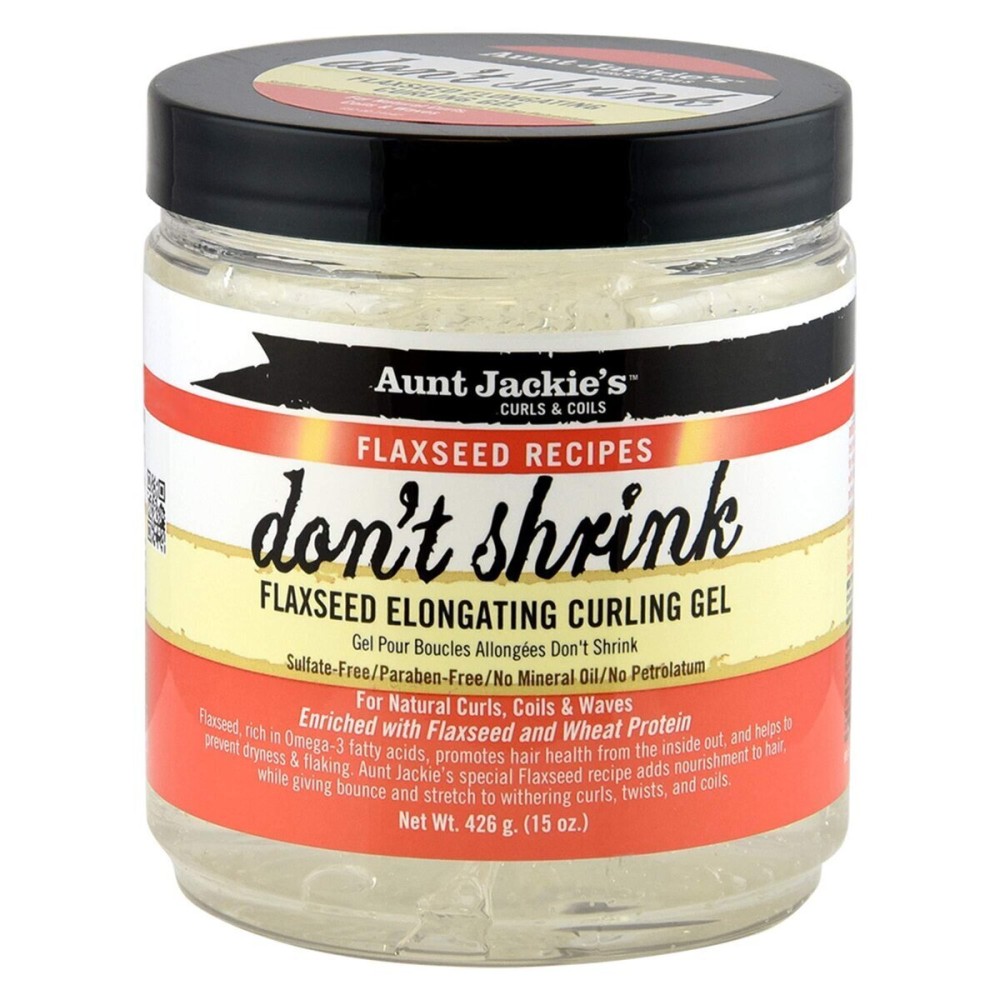 Aunt Jackie\'s Flaxseed Recipes Don\'t Shrink Elongating Hair Curling Gel for Natural Curls, Coils and Waves, Helps Prevent Dryness and Flaking, 15 oz