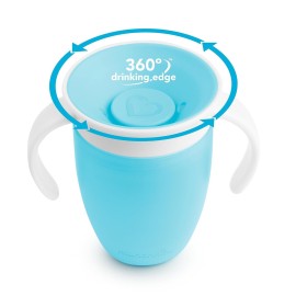 Munchkin Sippy Cup for 6 Month Old and Up, Spill Proof Miracle 360 Toddler Cups with Transition Handles, 7 Ounce, 2 Pack, Blue/Green Munchkin Sippy Cup for 6 Month Old and Up, Spill Proof Miracle 360 Toddler Cups with Transition Handles, 7 Ounce, 2 Pack, Blue/Green