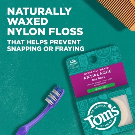 Tom\'s of Maine Natural Waxed Antiplaque Flat Floss, Spearmint, 32-Yards, Pack of 2 Tom\'s of Maine Natural Waxed Antiplaque Flat Floss, Spearmint, 32-Yards, Pack of 2