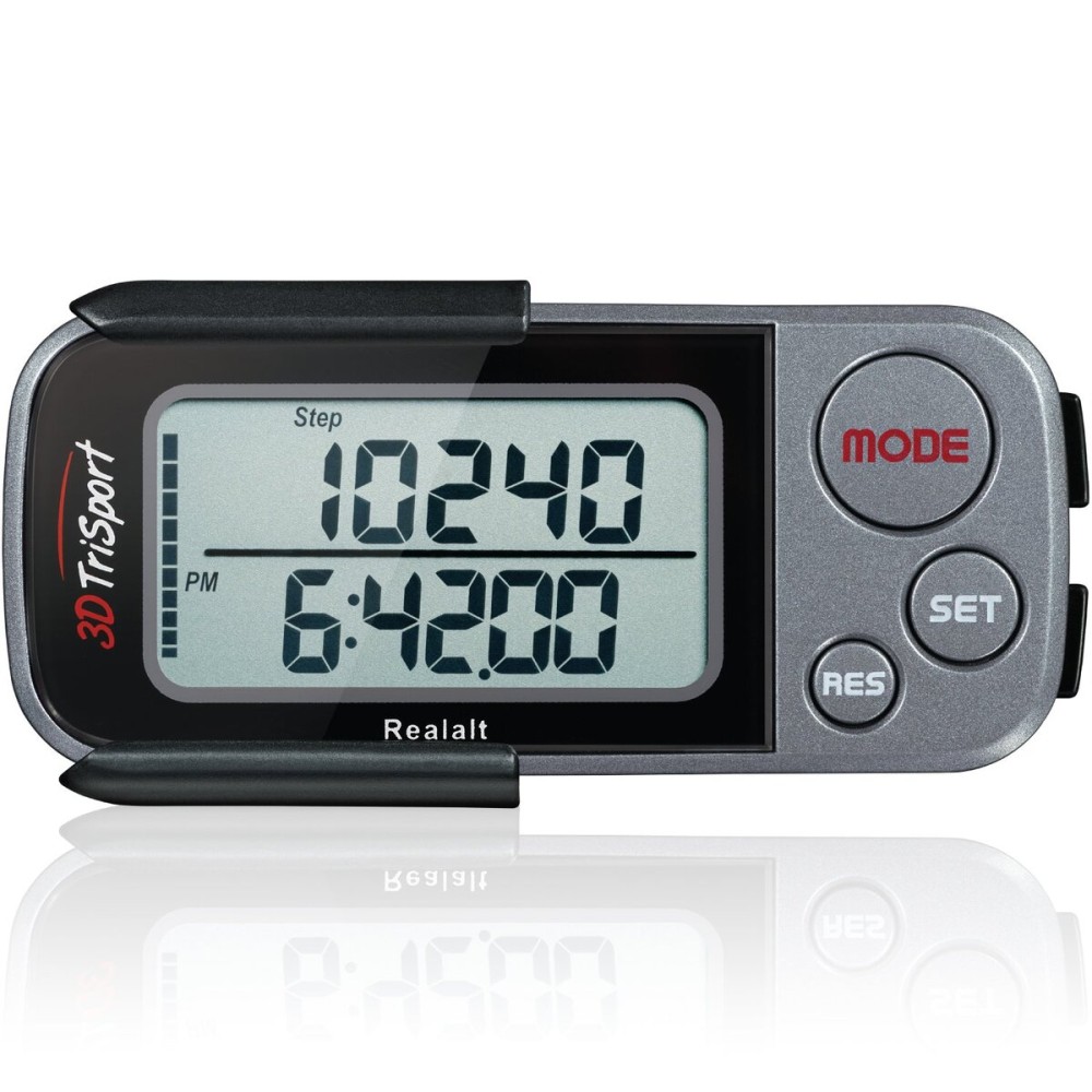 3DTriSport Walking 3D Pedometer with Clip and Strap, Free eBook | 30 Days Memory, Accurate Step Counter, Walking Distance Miles/Km, Calorie Counter, Daily Target Monitor, Exercise Time (Grey/Black) 3DTriSport Walking 3D Pedometer with Clip and Strap, Free eBook | 30 Days Memory, Accurate Step Counter, Walking Distance Miles/Km, Calorie Counter, Daily Target Monitor, Exercise Time (Grey/Black)